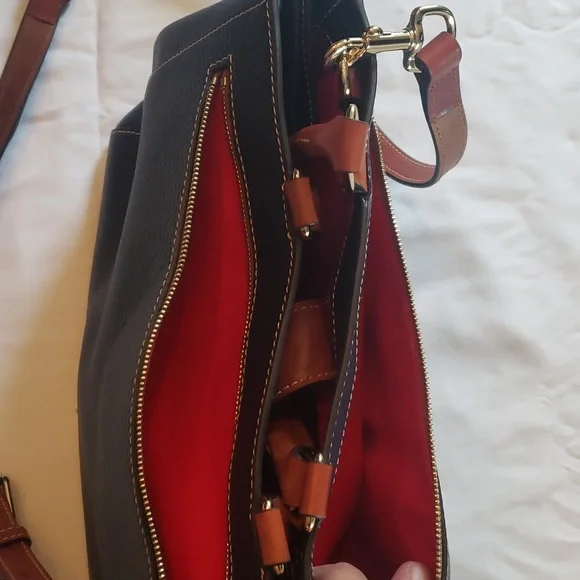 Dooney & Bourke Blue Pebble Grain Leather Satchel Shoulder Bag - Picture 8 of 13